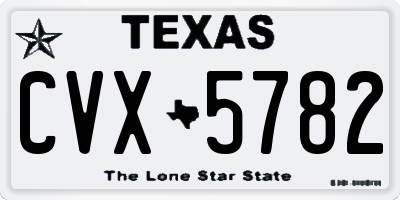 TX license plate CVX5782