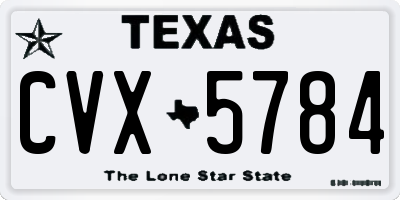 TX license plate CVX5784