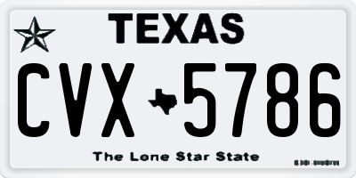 TX license plate CVX5786
