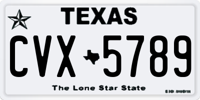 TX license plate CVX5789