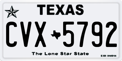 TX license plate CVX5792