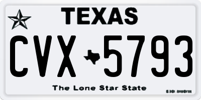 TX license plate CVX5793