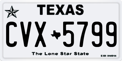 TX license plate CVX5799