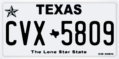 TX license plate CVX5809