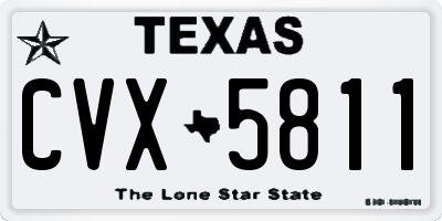 TX license plate CVX5811