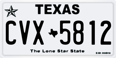 TX license plate CVX5812
