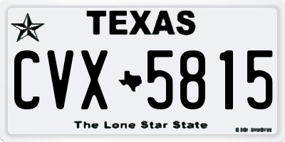 TX license plate CVX5815