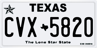 TX license plate CVX5820