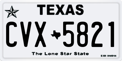 TX license plate CVX5821