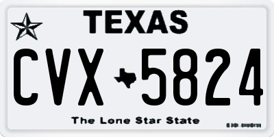 TX license plate CVX5824