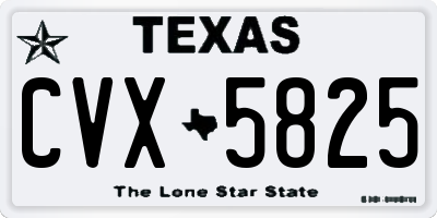 TX license plate CVX5825