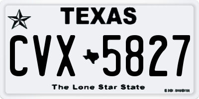TX license plate CVX5827