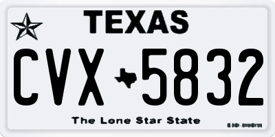 TX license plate CVX5832