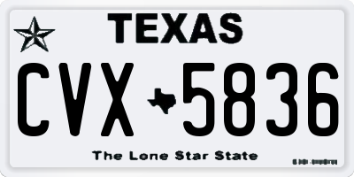 TX license plate CVX5836