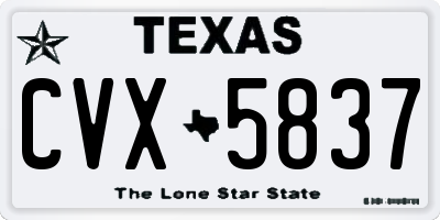TX license plate CVX5837
