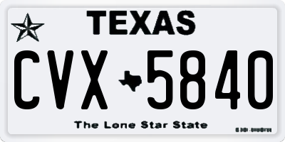 TX license plate CVX5840