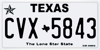 TX license plate CVX5843