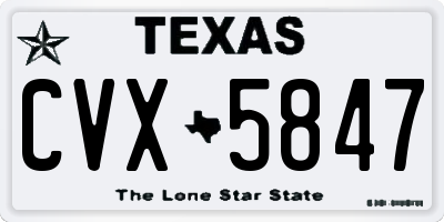 TX license plate CVX5847