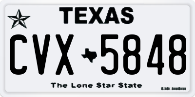 TX license plate CVX5848