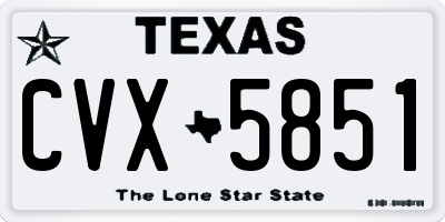 TX license plate CVX5851