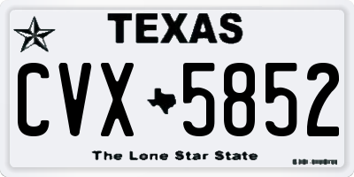 TX license plate CVX5852