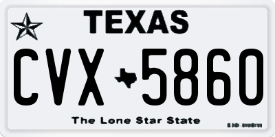 TX license plate CVX5860