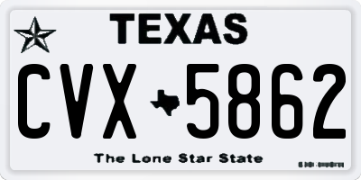 TX license plate CVX5862