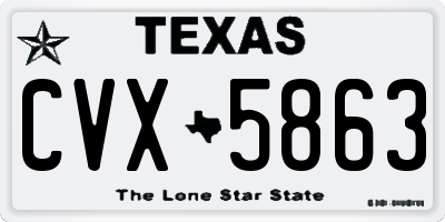 TX license plate CVX5863