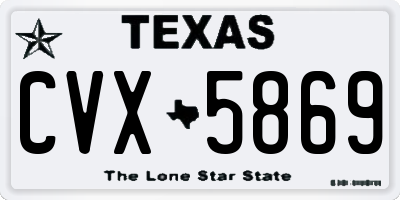 TX license plate CVX5869