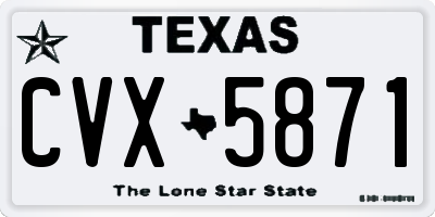 TX license plate CVX5871