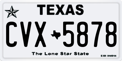 TX license plate CVX5878