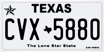TX license plate CVX5880