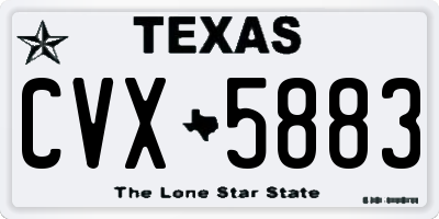 TX license plate CVX5883