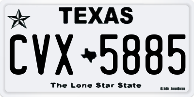 TX license plate CVX5885