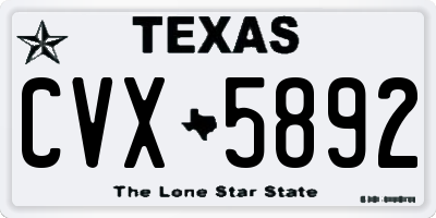 TX license plate CVX5892