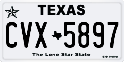 TX license plate CVX5897