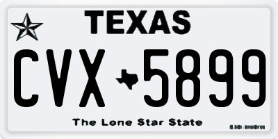 TX license plate CVX5899