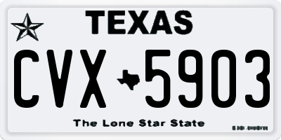 TX license plate CVX5903