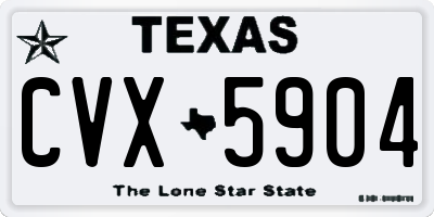 TX license plate CVX5904