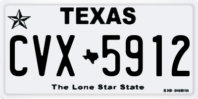 TX license plate CVX5912