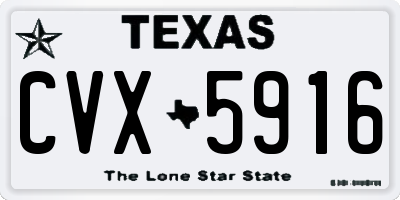 TX license plate CVX5916