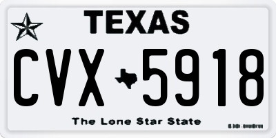 TX license plate CVX5918