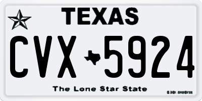 TX license plate CVX5924