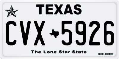 TX license plate CVX5926