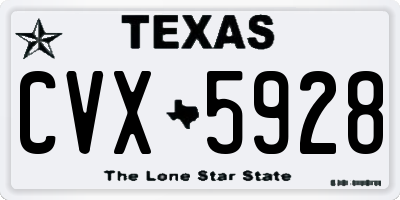 TX license plate CVX5928
