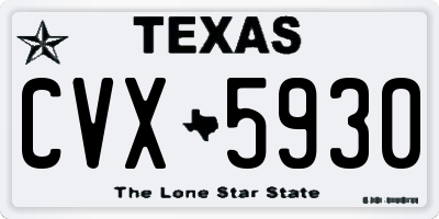 TX license plate CVX5930