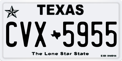 TX license plate CVX5955
