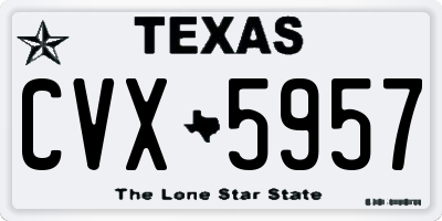 TX license plate CVX5957