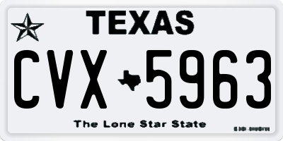 TX license plate CVX5963