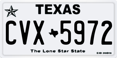 TX license plate CVX5972